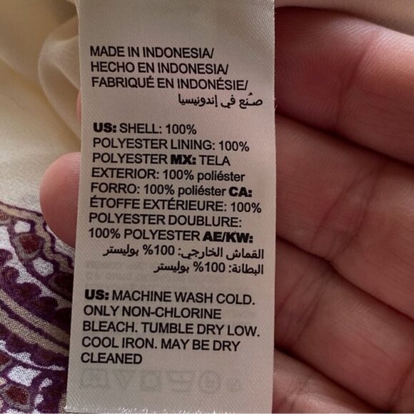 Chicos Blouse Woman 1 US Medium Pleated Paisley Cowl Neck Top Sheer Sleeve - Picture 9 of 16